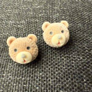 Bear velvet earrings