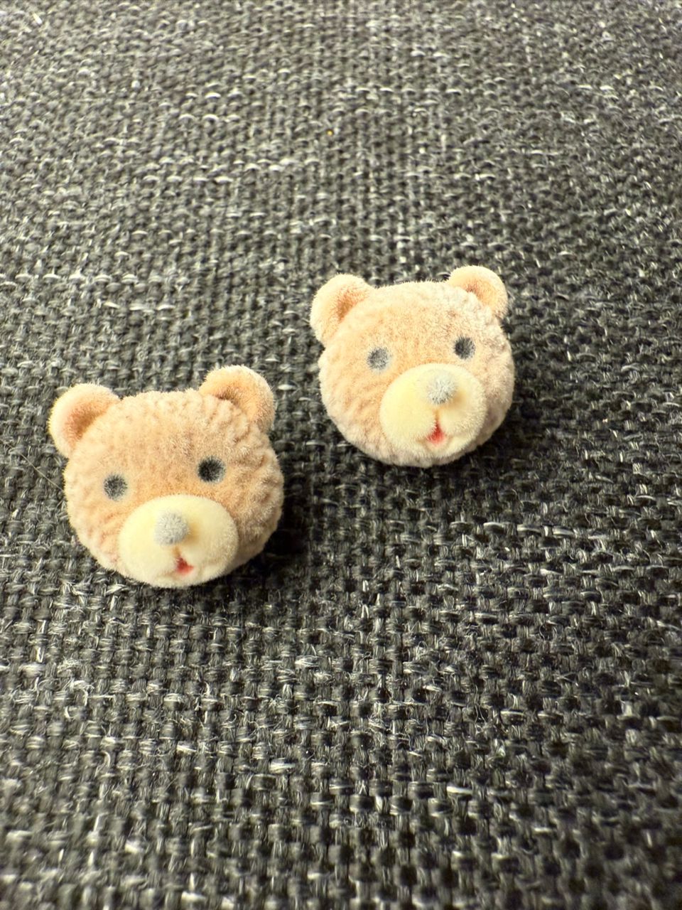 Bear velvet earrings