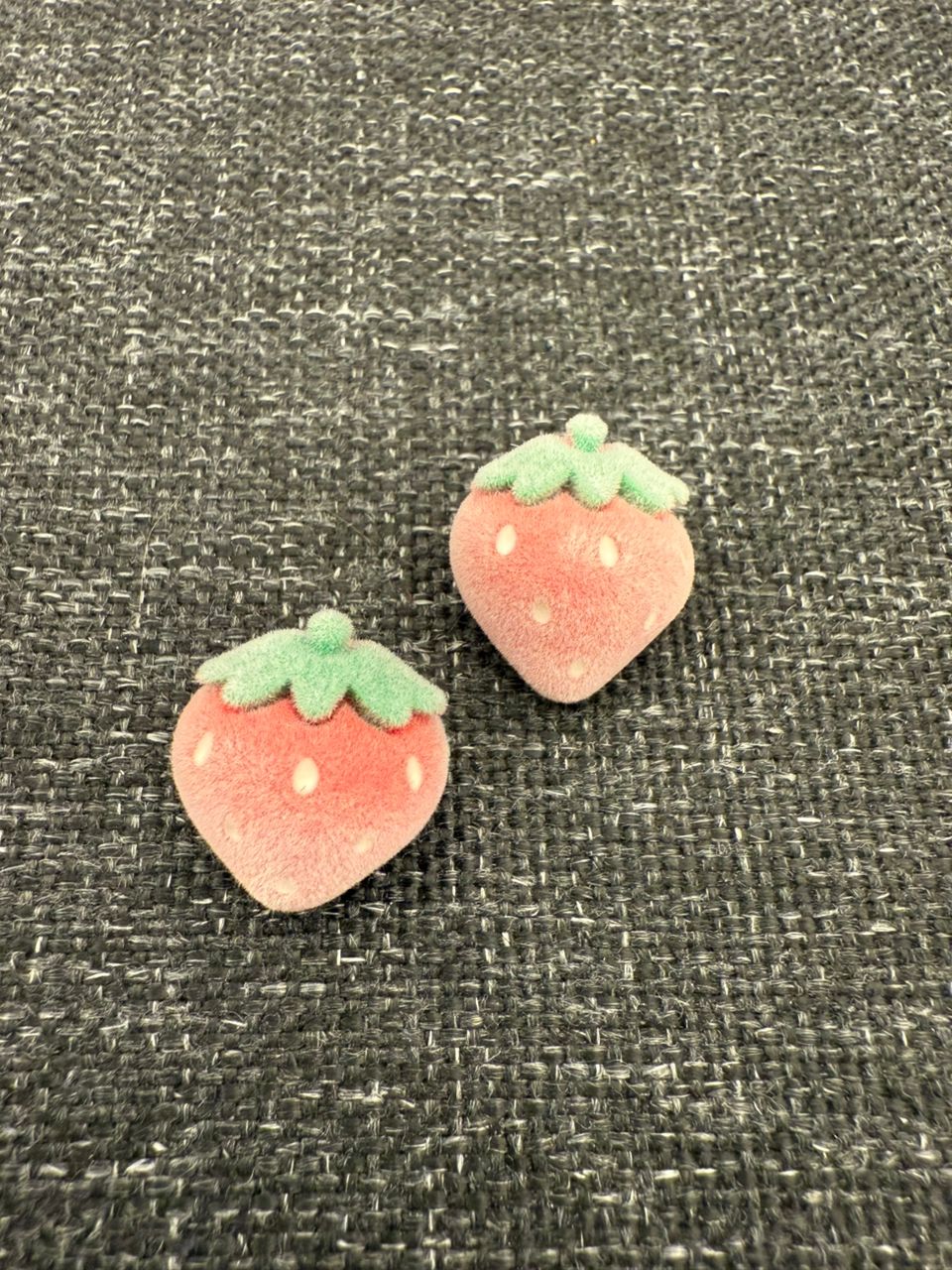 Velvet strawberry earrings