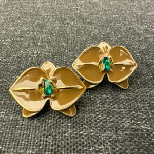 Emerald flower earrings
