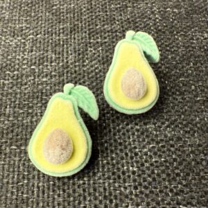 Avocado velvet earrings